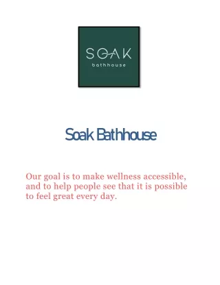 Day Spa Gold Coast - SoakBathhouse