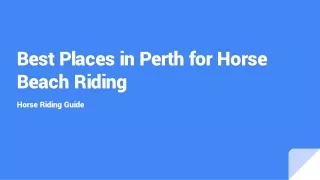 Best Places in Perth for Horse Beach Riding