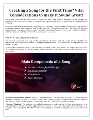 creating a song for the first time vital