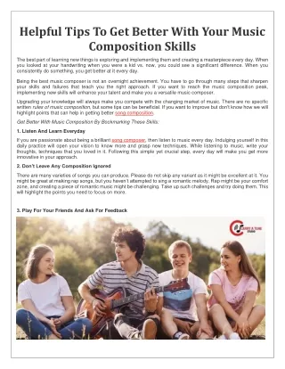 helpful tips to get better with your music
