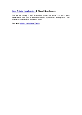best c suite headhunters c level headhunters