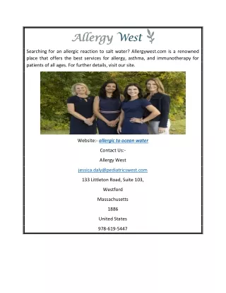 searching for an allergic reaction to salt water