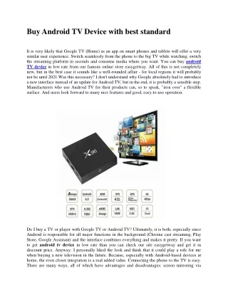 buy android tv device with best standard