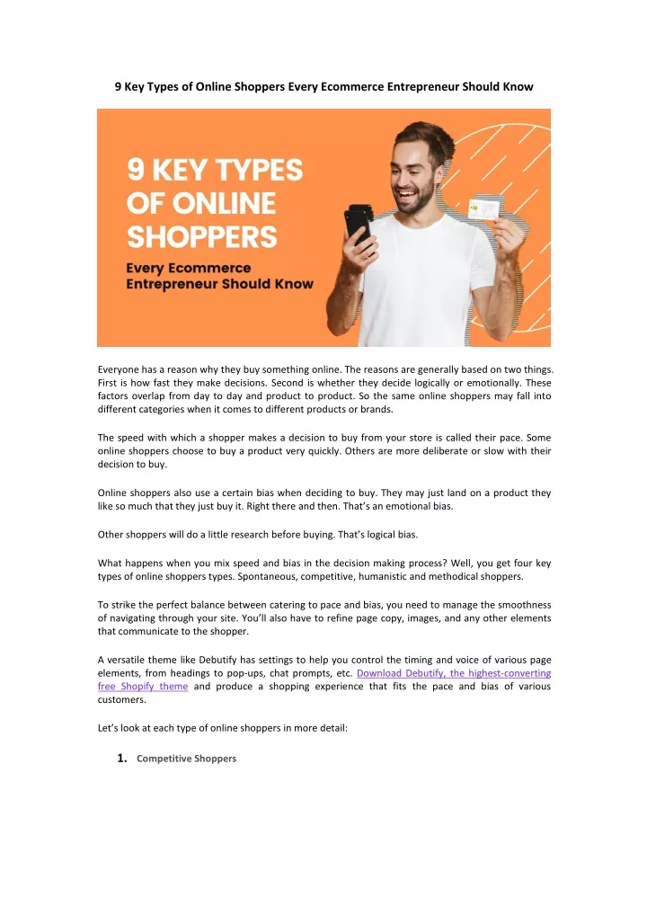 9 key types of online shoppers every ecommerce