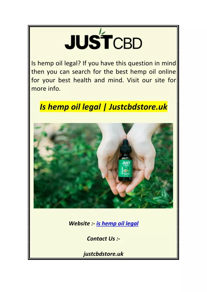 is hemp oil legal if you have this question