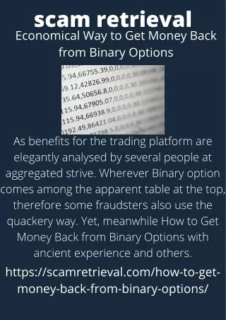 Economical Way to Get Money Back from Binary Options