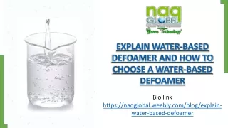 explain water based defoamer and how to choose