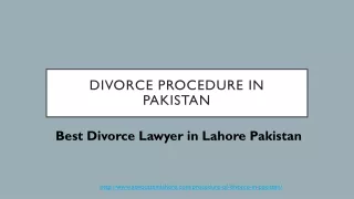 divorce procedure in pakistan