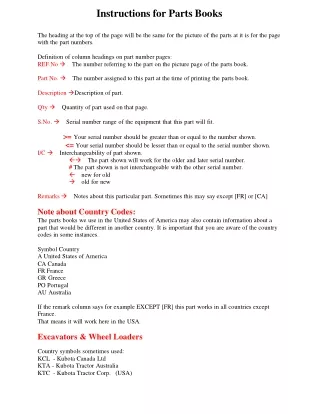 instructions for parts books
