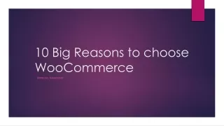 10 Big Reasons to choose WooCommerce