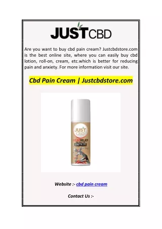 are you want to buy cbd pain cream justcbdstore
