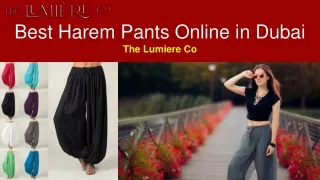 Best Harem Pants online in Dubai - The Lumiere Co