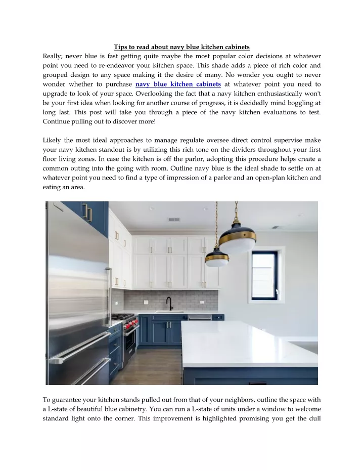 PPT - Tips to read about navy blue kitchen cabinets PowerPoint ...