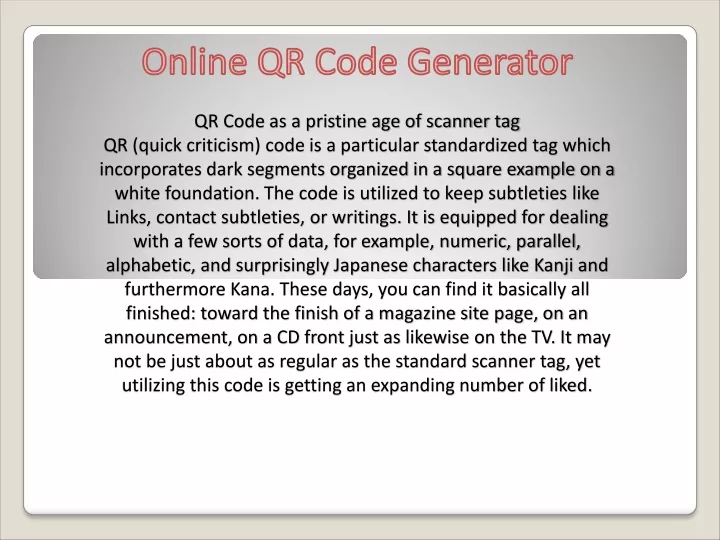 online qr code generator qr code as a pristine