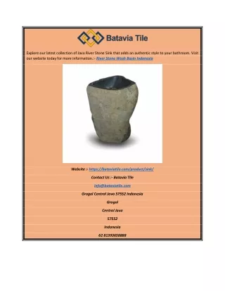 Shop for River Stone Wash Basin Indonesia