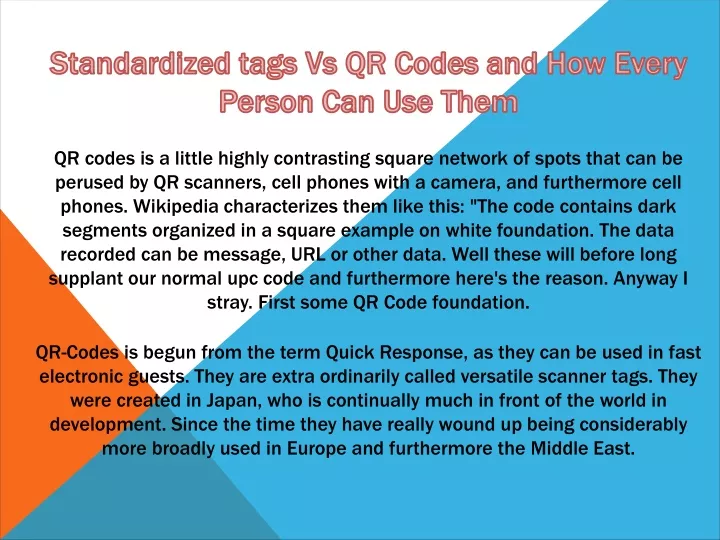 standardized tags vs qr codes and how every