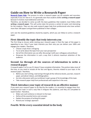 guide on how to write a research paper research