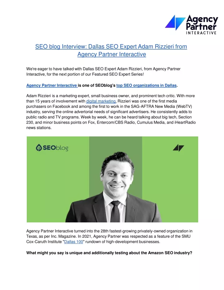 seo blog interview dallas seo expert adam