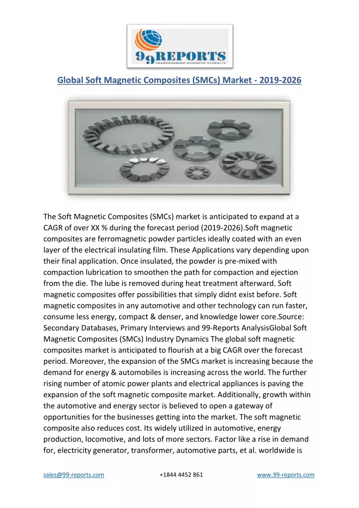 global soft magnetic composites smcs market 2019