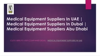 Medical Equipment Suppliers In UAE | Medical Equipment Suppliers In Dubai