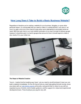 How Long Does it Take to Build a Basic Business Website