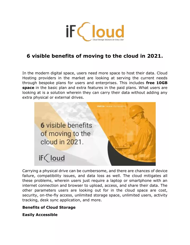 6 visible benefits of moving to the cloud in 2021