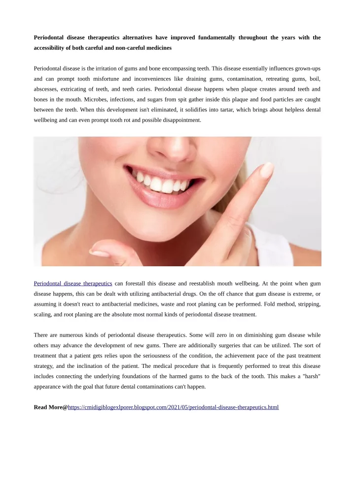 periodontal disease therapeutics alternatives
