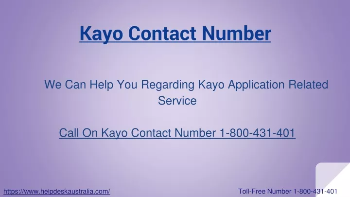 kayo contact number