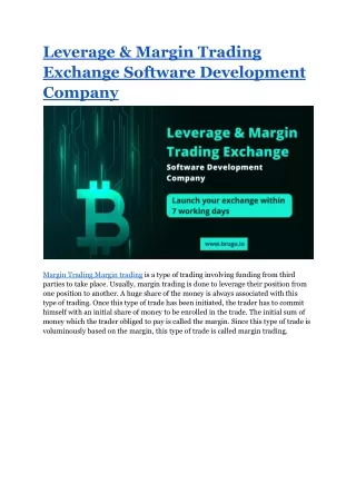 leverage margin trading exchange software