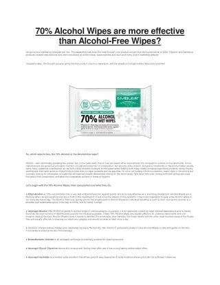 70 Alcohol Wipes are more effective than Alcohol-Free Wipes (1)