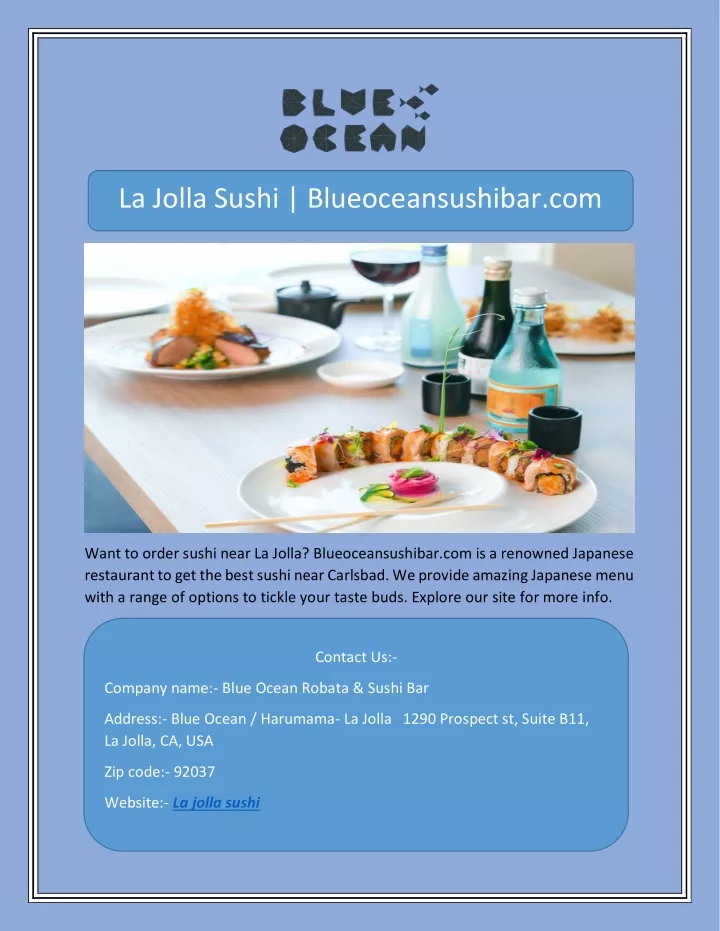 la jolla sushi blueoceansushibar com