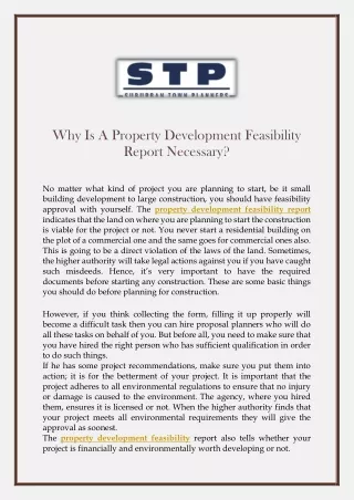 Why Is A Property Development Feasibility Report Necessary