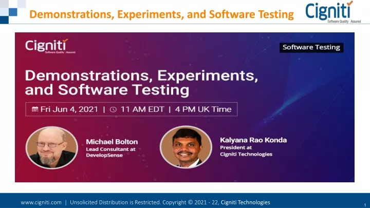 demonstrations experiments and software testing