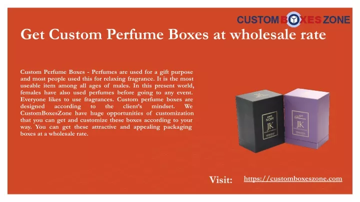 get custom perfume boxes at wholesale rate