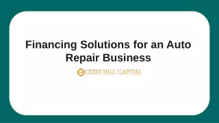 Financing Solutions for an Auto Repair Business