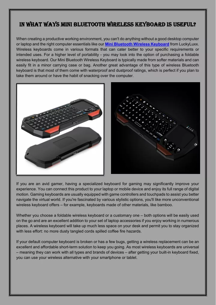 in what ways mini bluetooth wireless keyboard