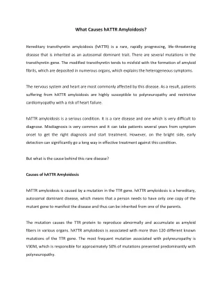 What Causes hATTR Amyloidosis?