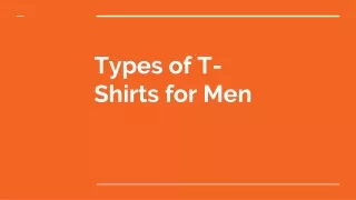 Types of T-Shirts for Men