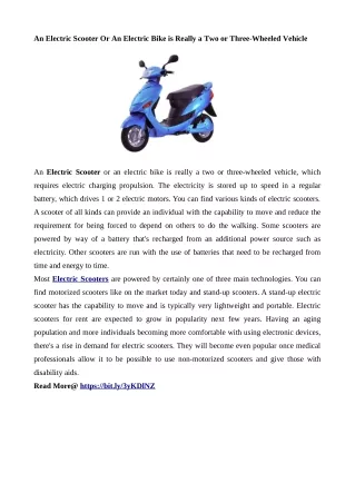 an electric scooter or an electric bike is really