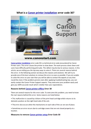 What is a Canon Printer error