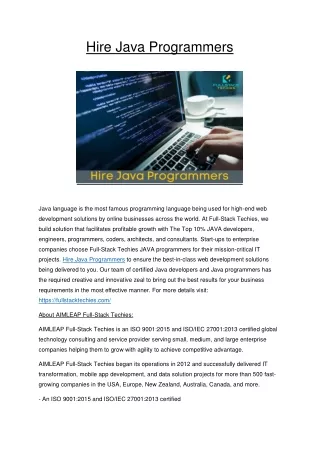 hire java programmers