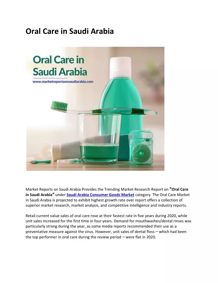 oral care in saudi arabia