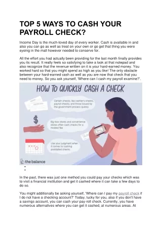 top 5 ways to cash your payroll check