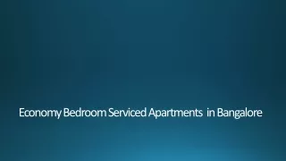 Economy Bedroom Serviced Apartments  in Bangalore