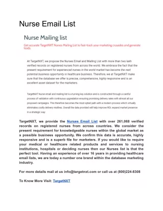 Nurse Email List