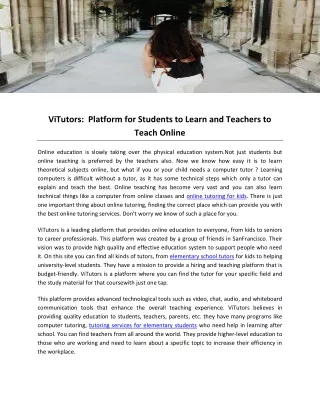 vitutors platform for students to learn