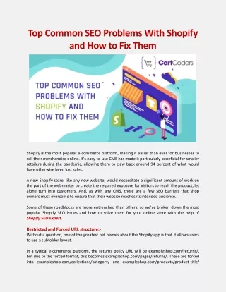 Top Common SEO Problems With Shopify and How to Fix Them