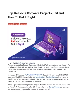 Top Reasons Software Projects Fail and How To Get It Right