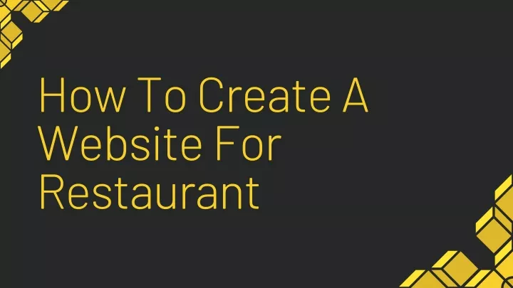 how to create a website for restaurant