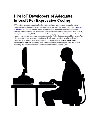 Hire IoT Developers of Adequate Infosoft For Expressive Coding